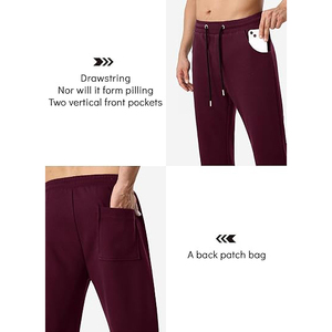 Pantalon de jogging décontracté pour homme en coton gris léger et respirant, avec taille élastique et cordon de serrage, poches latérales, idéal pour l'automne - Product Image 3