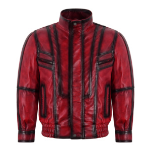 Chaqueta Bomber de Invierno para Hombre, Personalizada, 100% Cuero Napa Genuino Encerado, Estilo Vintage, Cierre de Cremallera YKK, Forro de Poliéster, Cuello Alto - Product Image 1