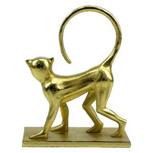 Jaffs Exports 26cm H X 9cm W X 20cm L Golden Monkey Sculpture Artistic Figurine Modern Design Eco-Friendly Aluminium Tabletop - Product Image 2