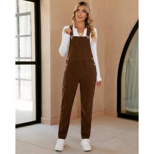 2025 <b>Women's</b> Fashion Corduroy Jumpsuit Adjustable Straps Bib <b>Overall</b> with Pocket Tapered Leg and 90s Style <b>for</b> Party Y2K - Product Image 2