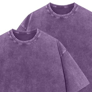 T-shirt vintage oversize à manches courtes en polyester/coton délavé à l'acide, avec logo personnalisé sur le devant, style streetwear, 220g, vierge, OEM - Product Image 3