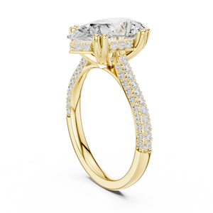 Anillo de Oro de 14K con Diamante Cultivado en Laboratorio de Corte Pera de 4 CT, Certificado IGI, VS1, Color E, para Boda, Compromiso o Aniversario - Product Image 4
