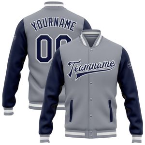 Chaqueta Universitaria Personalizada para Hombre, Estilo Preppy, Chaqueta Letterman con Logotipo Frontal con Impresión por Transferencia de Calor - Product Image 5