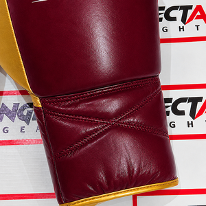 Gants de boxe rectangulaires à lacets, équipement d'entraînement professionnel pour le combat et le sparring, en cuir véritable, fabriqués à la main, pour adultes. - Product Image 6