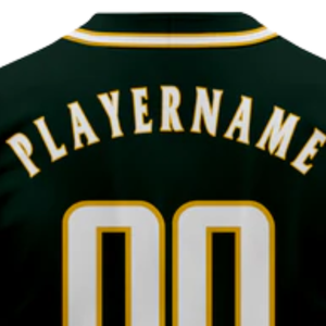 Maillot de baseball vert foncé à manches courtes, boutonné, uniforme d'équipe personnalisé, respirant, en polyester, chemise de sport athlétique - Product Image 6