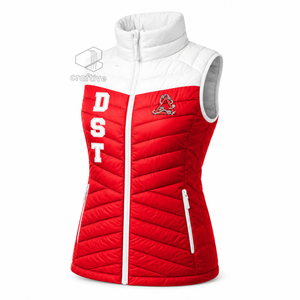 Delta |   Sigma |   Chaleco acolchado Theta Sorority con cremallera, sin mangas, estilo universitario, cuello alto, ropa exterior cálida - Product Image 2
