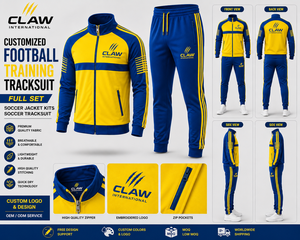Conjunto Completo de Chándal de Fútbol Personalizado Claw International, Chaqueta Deportiva con Capucha para Invierno, Logotipo Bordado con Cierre - Product Image 6