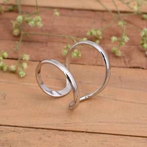 Handmade Luxury 14k Gold Plated <b>Silver</b> Minimalist Arthritis Splint <b>Ring</b> | <b>Adjustable</b> Double Band Joint Support for Party - Product Image 4