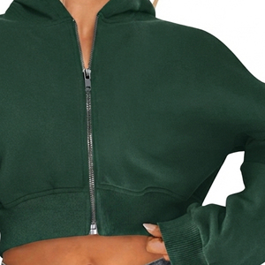 Hoodie court pour femme en molleton de coton confortable, personnalisable, marque privée, OEM, ODM, fournisseur en gros, usine de vêtements haut de gamme sur mesure - Product Image 5