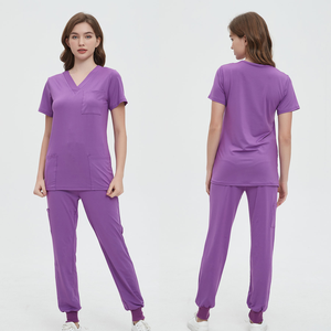 Uniforme Médico Profesional de Manga Corta con Cuello en V, Ligero y Transpirable, para Enfermeras - Product Image 1