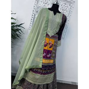 Conjunto de Traje de Fiesta para Mujer con Bordado Intenso y Elegante Trabajo de Lentejuelas - Product Image 1