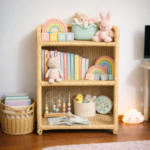 Children's Style Three-Layer Bamboo Storage Rack Rectangle Shape Standing Type Living Room Use Durable Eco-Friendly - Product Image 1