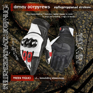 Gants de moto en cuir unisexes pour adultes, gants de course à moto, protection complète des doigts, respirants, imperméables, compatibles avec les écrans tactiles, poignet réglable - Product Image 2