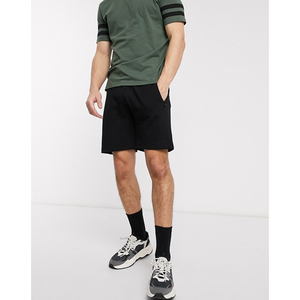 Men's Black Cotton Bermuda <b>Shorts</b> Mid Waist Elastic Waist With Pockets Casual Style Breathable Woven Fabric - Product Image 1