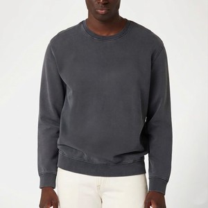Sweat-shirt unisexe vintage délavé à col rond en coton épais doublé polaire respirant style hip-hop pour l'hiver - Product Image 1