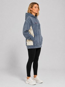 Sweat à capuche tendance pour femme, effet délavé vintage, tissu doux, coupe confortable et poche kangourou pour un style décontracté - Product Image 4