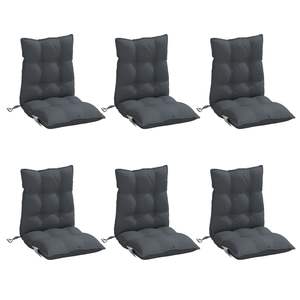 Ensemble de 6 coussins de chaise anthracite à dossier bas pour le soutien lombaire et le confort de la siège - Product Image 3