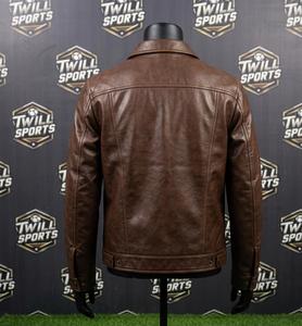 Chaquetas de cuero para hombre, diseño nuevo, 100% cuero, mangas largas, estilo urbano, profesional, gran venta, cuero de oveja puro, pana. - Product Image 3