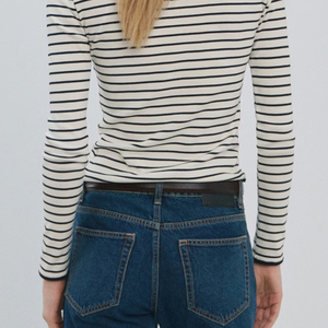 Vêtements pour femmes de haute qualité, tissu 100% coton, coupe droite, col bateau, manches longues, style décontracté, coupe tendance. - Product Image 5
