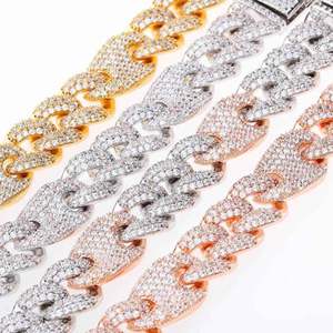 Luxury 925 Silver Chain Link <b>Bracelet</b> With Crystal Rhinestones Micro Pave Unisex Everyday Wear Jewelry - Product Image 3
