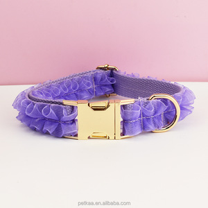 Conjunto de <span class=keywords><strong>Collar</strong></span> y Correa para Perro con Diseño de Encaje de Lujo 2026, Accesorios para Mascotas, Logotipo Láser Personalizado, MOQ Bajo, en Stock, Envío Rápido - Product Image 4