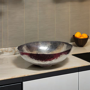 Élégante corbeille à fruits artisanale plaquée argent de style américain – Bols décoratifs en métal uniques et abordables pour fêtes et festivals - Product Image 3