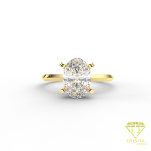 Luxury Oval Cut Moissanite Engagement <b>Ring</b> Gold Plated <b>Solitaire</b> <b>Ring</b> For Women Wedding Jewelry - Product Image 4