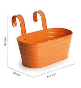 Jardinière en fer galvanisé faite à la main pour la décoration florale de balcon et l'arrangement moderne de plantes d'intérieur - Product Image 2