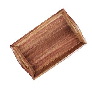 Bandeja DE SERVICIO DE MADERA rectangular de diseño personalizado del exportador del fabricante indio con asas Venta caliente a bajo precio - Product Image 1