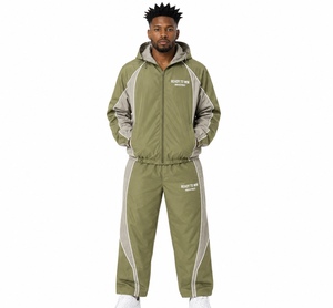 Conjunto Deportivo Ready To Win Industries, Color Verde Oliva y Gris, Manga Larga con Cierre, Deportivo, Poliéster, Unisex para Adultos, Otoño - Product Image 6