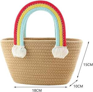 Panier de rangement en jute tissé à la main de meilleure qualité Boîte d'organisation Bacs écologiques pliables 14x10x5 pouces Fibre naturelle durable - Product Image 1