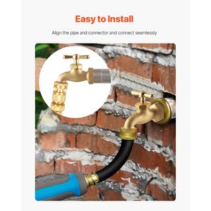 Grifo de latón de alta resistencia con conexión de 3/4'' MIP x 3/4'' MHT, válvula de jardín de múltiples vueltas, grifo de agua para exteriores, grifo de jardín, Bibcocks - Product Image 3