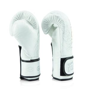 Última Llegada, Guantes de Boxeo Fairtex Glory Blancos Profesionales de Cuero Antideslizantes con Cierre de Gancho y Bucle, Hechos a Medida para Entrenamiento de Muay Thai - Product Image 3