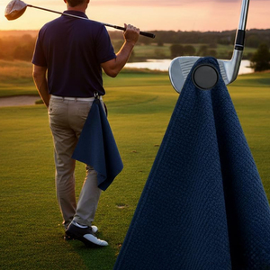 High Performance Water Absorbing Golf <b>Waffle</b> Towel For All Weather Good Quality Cotton Sports Golf Towel with Hook - Product Image 2