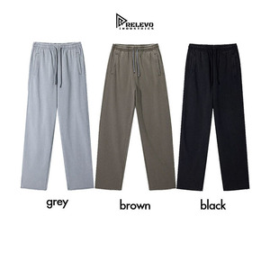 Pantalones Deportivos para Hombre, 430GSM, 100% Algodón, Estilo Retro Lavado, Corte Recto, con Bajo sin Rematar y Logotipo Personalizado - Product Image 2