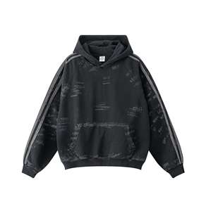 เสื้อฮู้ดดี้ทรงโอเวอร์ไซส์แบบครอป ยูนิเซ็กซ์ ผ้าคอตตอนฟลีซ 400 กรัม พร้อมผ้าเฟรนช์เทอร์รี่หนา 420 กรัม ปักลาย 3 มิติ - Product Image 3