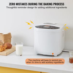 Padella in ceramica antiaderente per macchina per il pane programmabile digitale 19-in-1 per 2 libbre di pasta senza glutine 3 formati di pagnotta 3 pane - Product Image 6