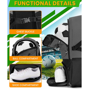 Custom Football Player <b>Backpacks</b> Soccer Training Bags Sports Team Gear OEM Pakistan Manufacturer Export Worldwide Supply - Product Image 4