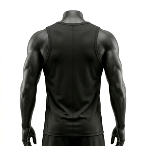 เสื้อกล้ามถักแบบกำหนดเอง ผลิตจากโพลีเอสเตอร์ผสมสแปนเด็กซ์ เป็นมิตรต่อสิ่งแวดล้อม แห้งเร็ว ระบายอากาศได้ดี เหมาะสำหรับออกกำลังกาย สำหรับผู้ชายและผู้หญิง รับผลิตแบบ OEM ODM ขายส่ง - Product Image 4