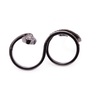 Bague Serpent Victorienne Antique REYES en Argent Sterling 925 avec Diamant Naturel, Bijou Fin et Élégant pour Femme, Fait Main - Product Image 2