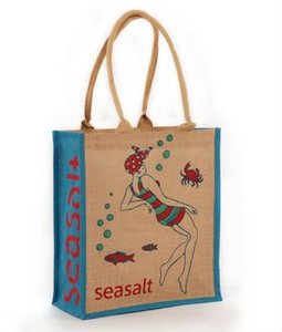 Recycle Natural Eco-friendly Reusable <b>Jute</b> <b>Tote</b> <b>Bag</b> Letter Pattern Custom Logo Option for Promotional Use Supermarket Shopping - Product Image 6