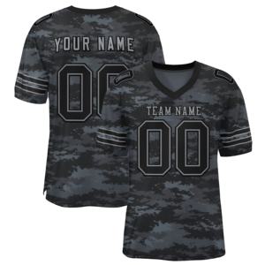 Camiseta de Fútbol Americano Personalizada con Camuflaje, Cuello en V, Manga Corta, Impresión Sublimada, Transpirable, 100% Poliéster, Nombre del Equipo para Hombre Adulto - Product Image 3