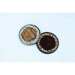 Juego de posavasos de madera Lichtenberg hechos a mano, fraccionales, de madera quemada, con incrustaciones de resina de lujo, cuadrados, para el hogar - Product Image 2