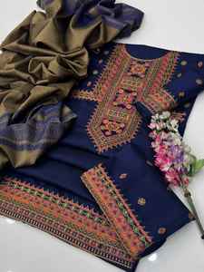 ชุดผ้าฝ้ายปากีสถาน ฟัยซาลาบาด ซัลวาร์ คามีซ ชุดฤดูร้อนสำหรับผู้หญิง วาดลายด้วยมือ ไม่ยับ รับสั่งทำสี/ขนาดได้ - Product Image 3