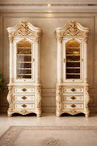 Tocador de Estilo Francés Clásico con Armarios Laterales, Tocador de Madera Tallada a Mano, Juego de Tocador de Lujo para Dormitorio, Australia - Product Image 3