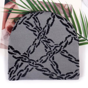 Bonnet tricoté Y2K personnalisé avec logo brodé 3D dessiné à la main, style streetwear unisexe, doux, 100 % acrylique, chaud et polyvalent pour le voyage - Product Image 2