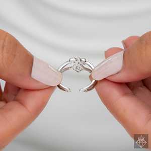 PRAO Bague en cristal lettres d'amour taille réglable - Product Image 1