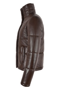 Wholesale Women's Winter Bomber Jacket Puffy Bubble Style Waterproof Eco-Friendly Printed Canvas Genuine Leather Shell <b>Zipper</b> - Product Image 4
