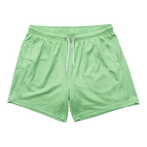 Pantalones Cortos Deportivos para Hombre, Color Azul Claro, Malla Transpirable, Cintura con Cordón, 100% Poliéster, Color Sólido, con Bolsillos - Product Image 6