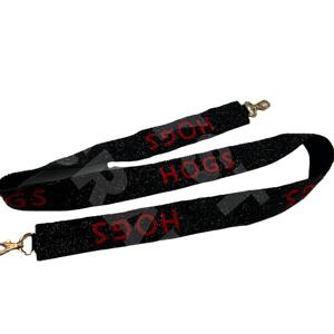 Hogs Correas de bolsa de cuentas de semillas de oro blanco personalizadas 'Hook Em Horns' Accesorio de moda Correa de monedero con cuentas - Product Image 1